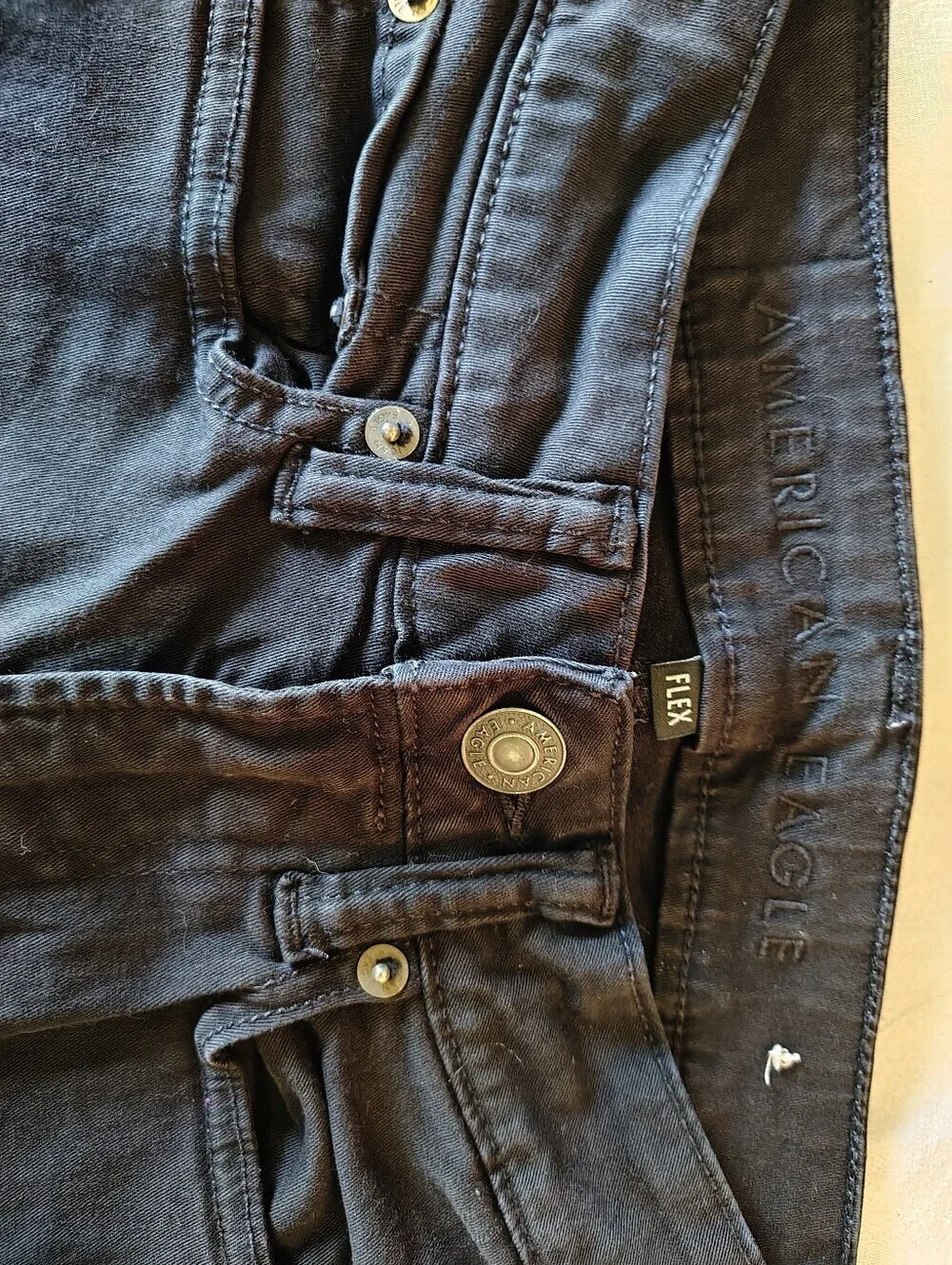 American Eagle Flex Black Denim Slim Jeans Mens 26x28